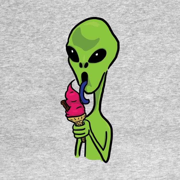 Alien eating ice-cream by NiamhOConnor